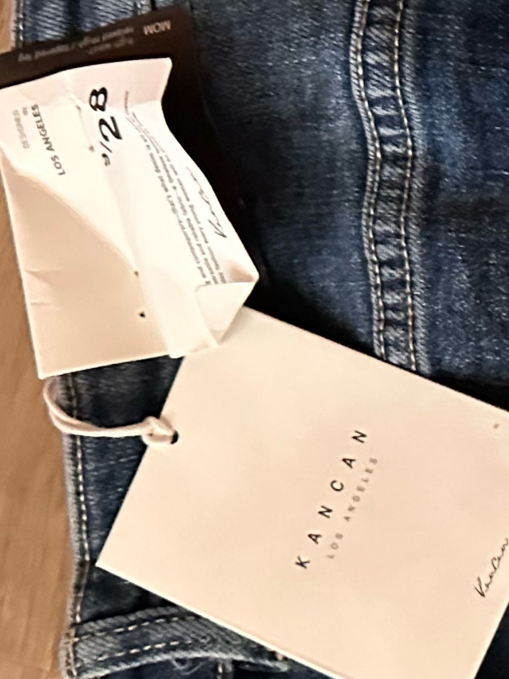 KanCan Women's Straight Leg Jeans in Dark Blue Denim